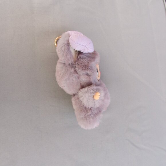 Custom Labubu Inspired The Monsters Grey With Purple Hair Bow Vinyl Plush Pendan - Picture 5 of 7